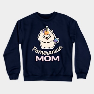 Pomeranian Mom Unicorn Dog Owner Retro Dog Mother Crewneck Sweatshirt